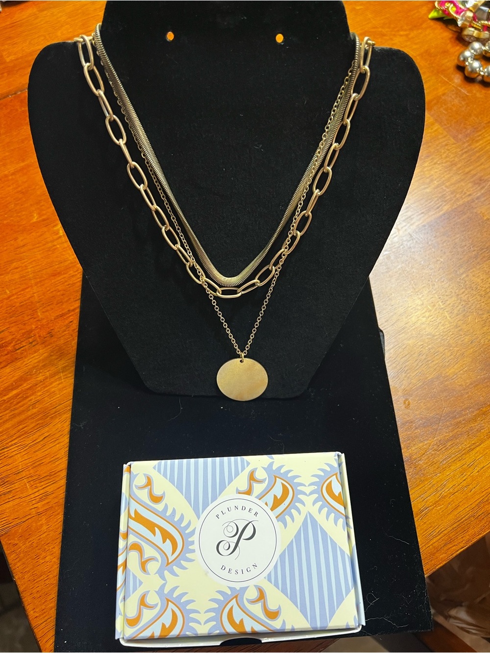 Plunder Gold-Tone Layered Disc Pendant Necklace